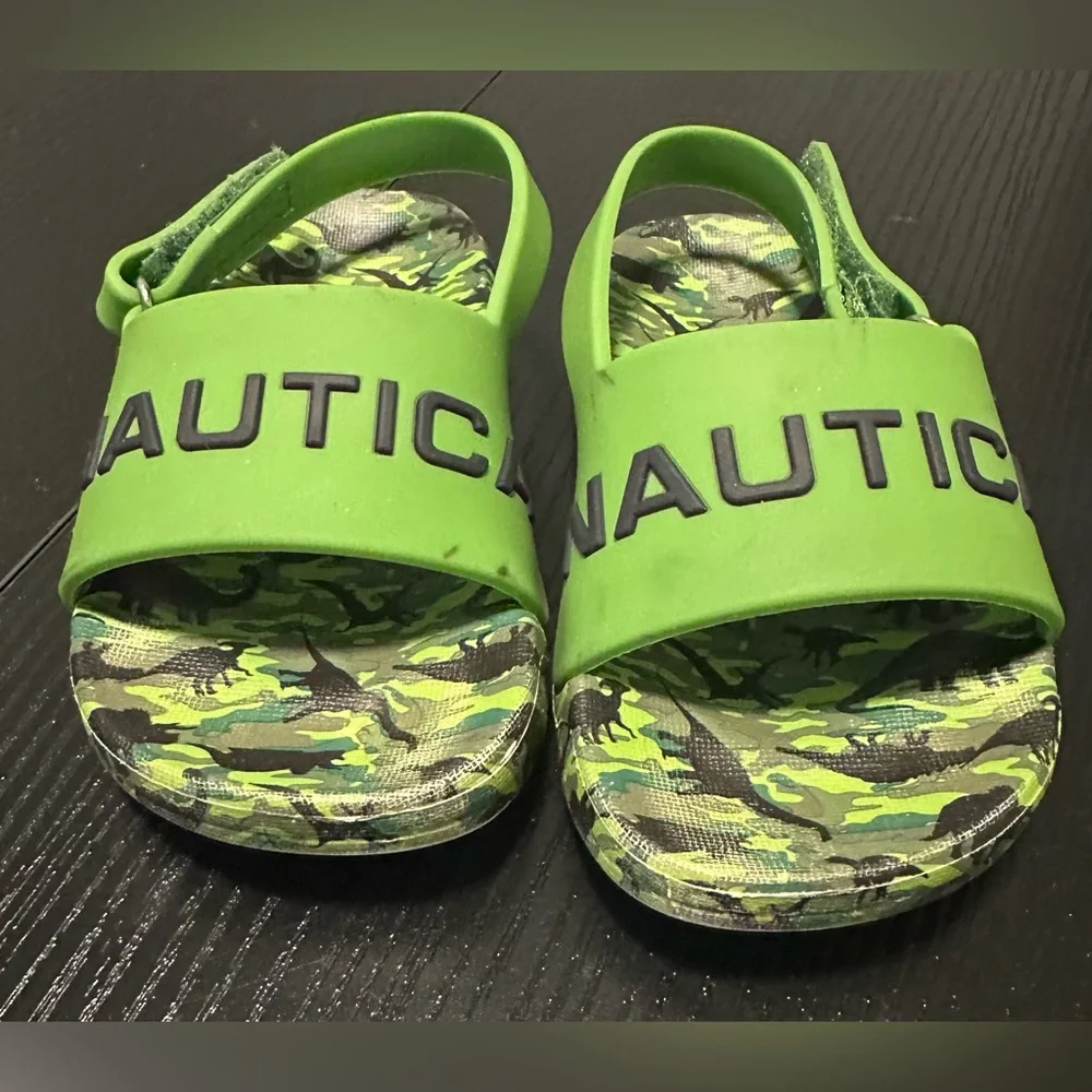 Nautica Bubbles Dinosaur Baby Slide Sandals Size 6
